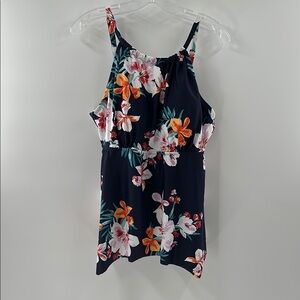 Kona Sol Women’s Blue Floral Tank Swim Top